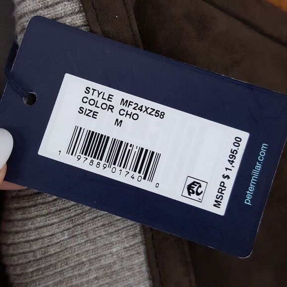 PETER MILLAR Jacket Mens Medium Brown Button Up Vest 100% Suede CORDOVA $1495 - Picture 6 of 14